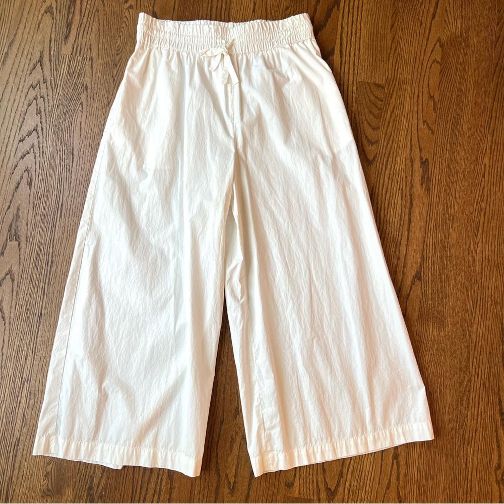 Weekend Max Mara Cotton Wide Leg Pants in White